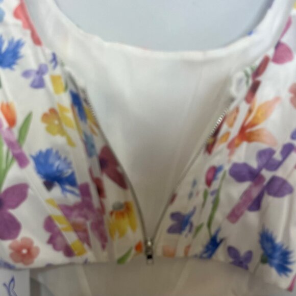 Kutumai Floral Print Sleeveless Corset Top Scoop Neck Back Zipper Size XS New - Picture 5 of 9
